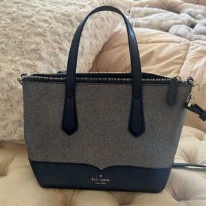 KATE SPADE LOLA GLITTER SATCHEL SMALL DUSK NAVY
